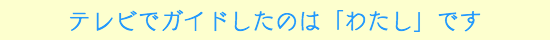 テレビでガイドしたのは私です