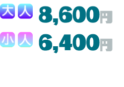 料金は大人8600円、小人6400円