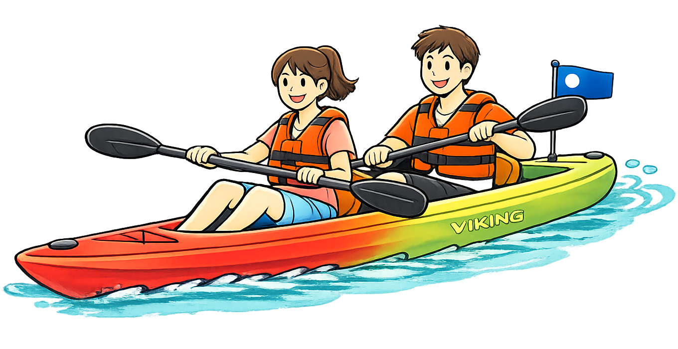 ２人乗り／大人２人￥17,600 伊豆自然学校シーカヤック体験