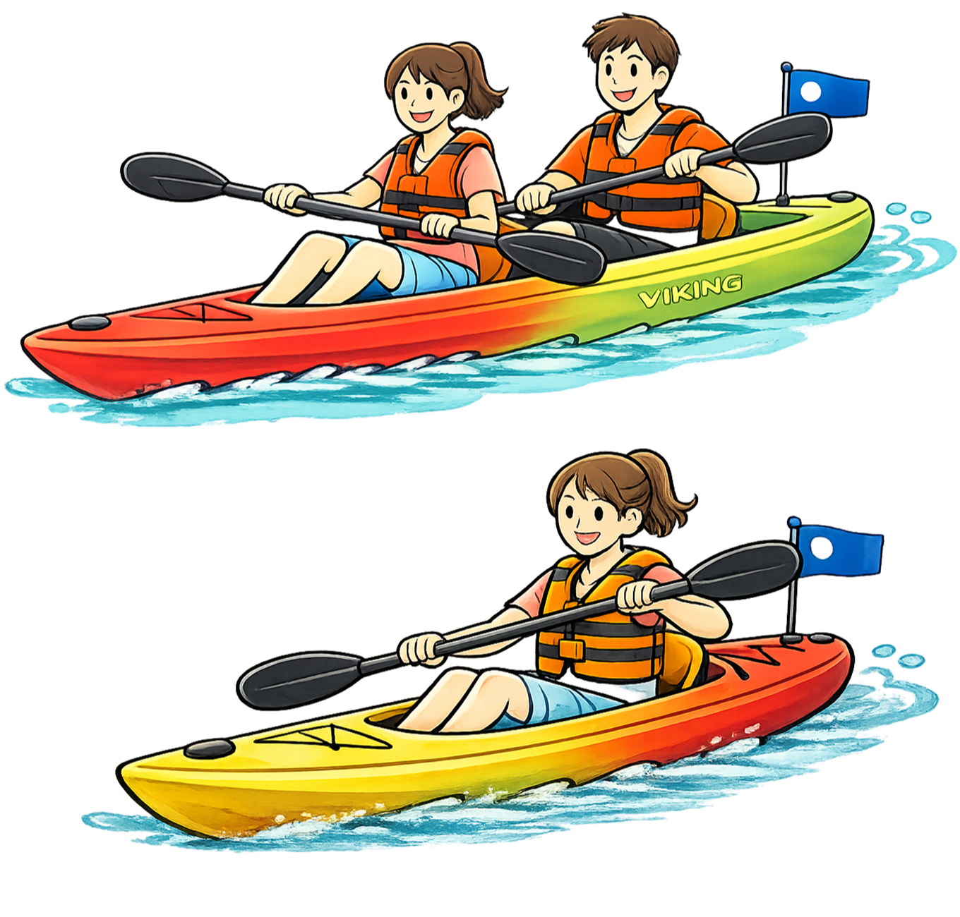 ３人乗り／大人3人のグループなら１人はシングル艇で￥25,800　伊豆自然学校シーカヤック体験