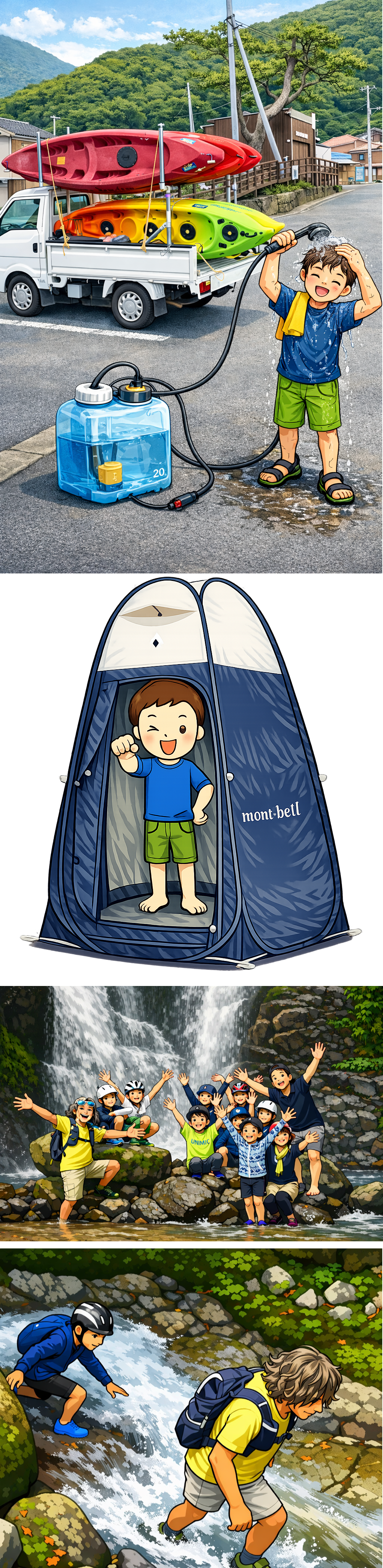 mont-bell更衣用テントと電動シャワー